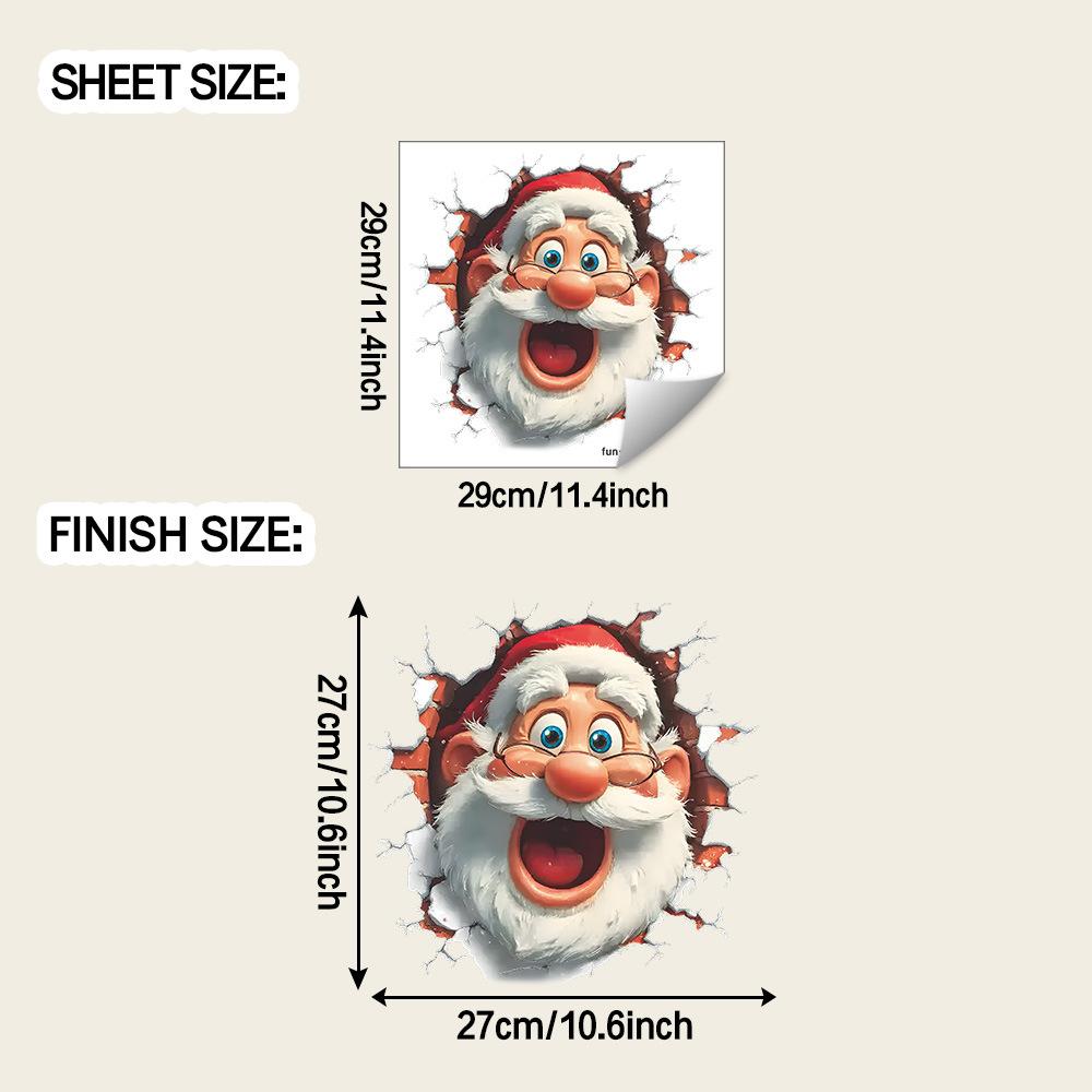 Creative Wall-breaking Santa Claus Bathroom Toilet Toilet Decorative Wall Stickers