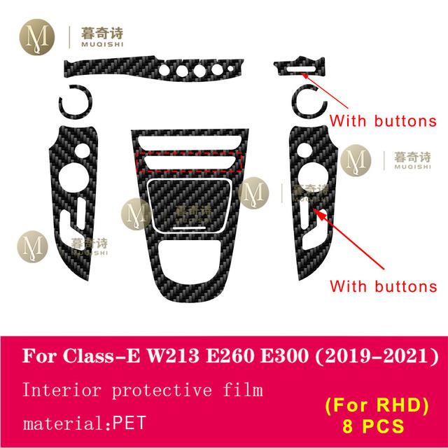 Pentru Mercedes Benz W213 Class-E Coupe - Film interior auto din fibră de carbon 5D PET Consolă centrală Film anti zgârieturi PPF