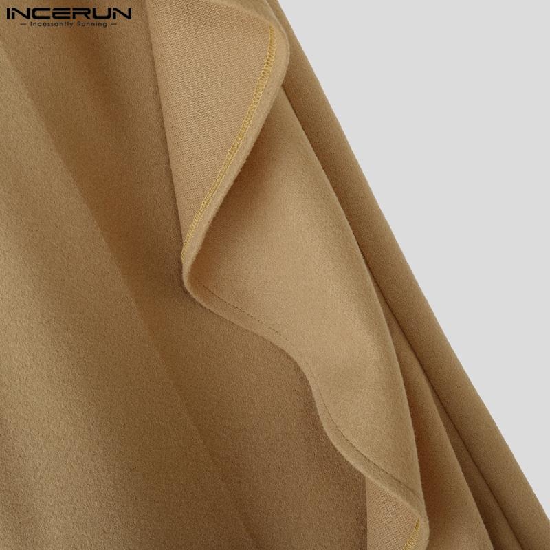 INCERUN Autumn Men Elastic Waist Irregular Ruffled Casual Long Straight Pants Trousers