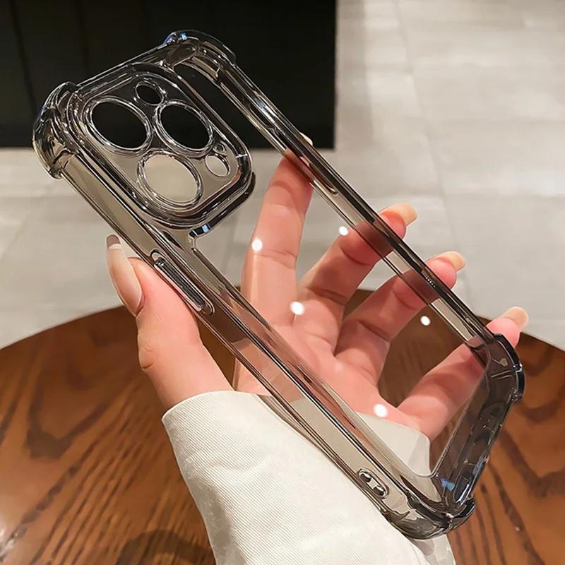 Luxury Shockproof Bumper Transparent Case For iPhone 16 15 16e 14 Plus 13 12 11 Pro Max X XS XR Funda Acrylic Clear Hard Cover