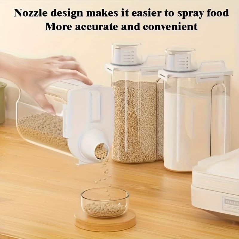 Food Grade Plastic Storage Container for Grains Pasta Sealed Kitchen Canister Beans Rice Organizer