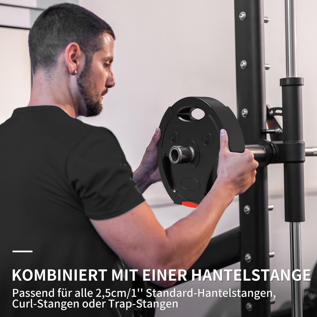 Weight Plates Set, with Two 5kg and Two 2.5kg Weights, Black