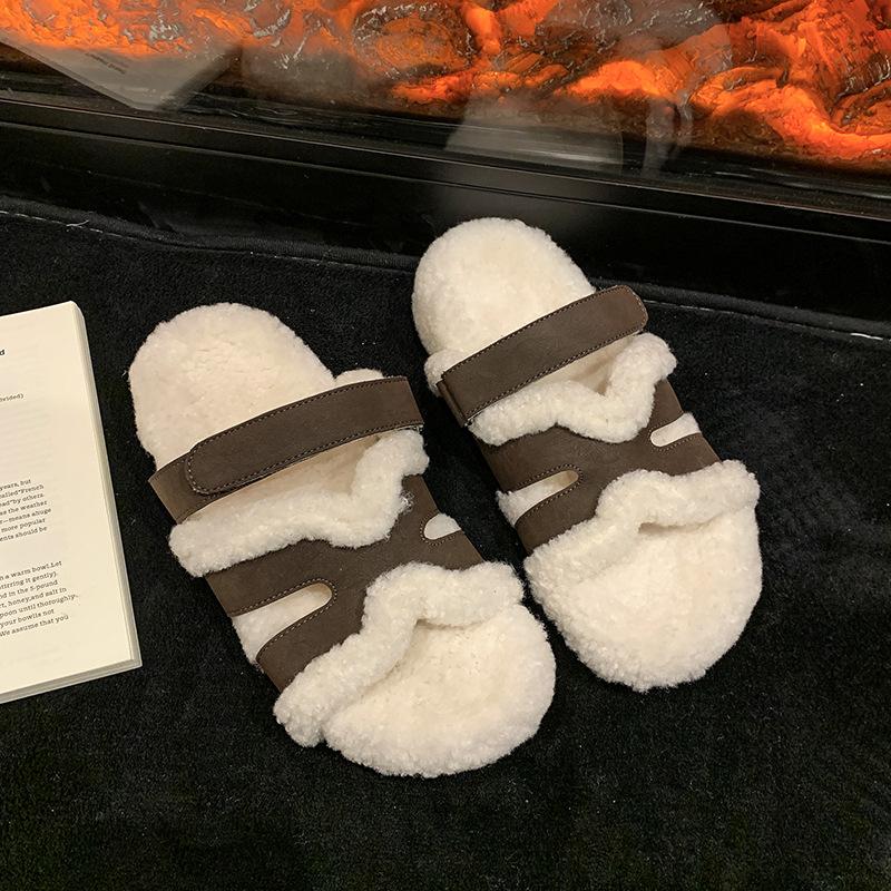 2025 New Spring and Autumn Thick-soled Versatile Casual and Comfortable Slippers Women's Fashion Women's Fluffy Shoes Women's Shoes Trendy Shoes Women