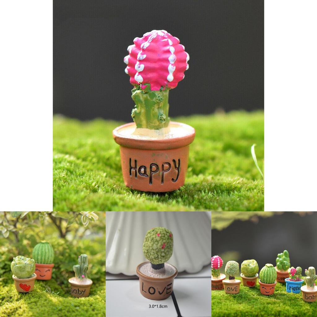 Delightful Mini Cactus Resin Ornament For Charming Fairy Garden Decor Craft