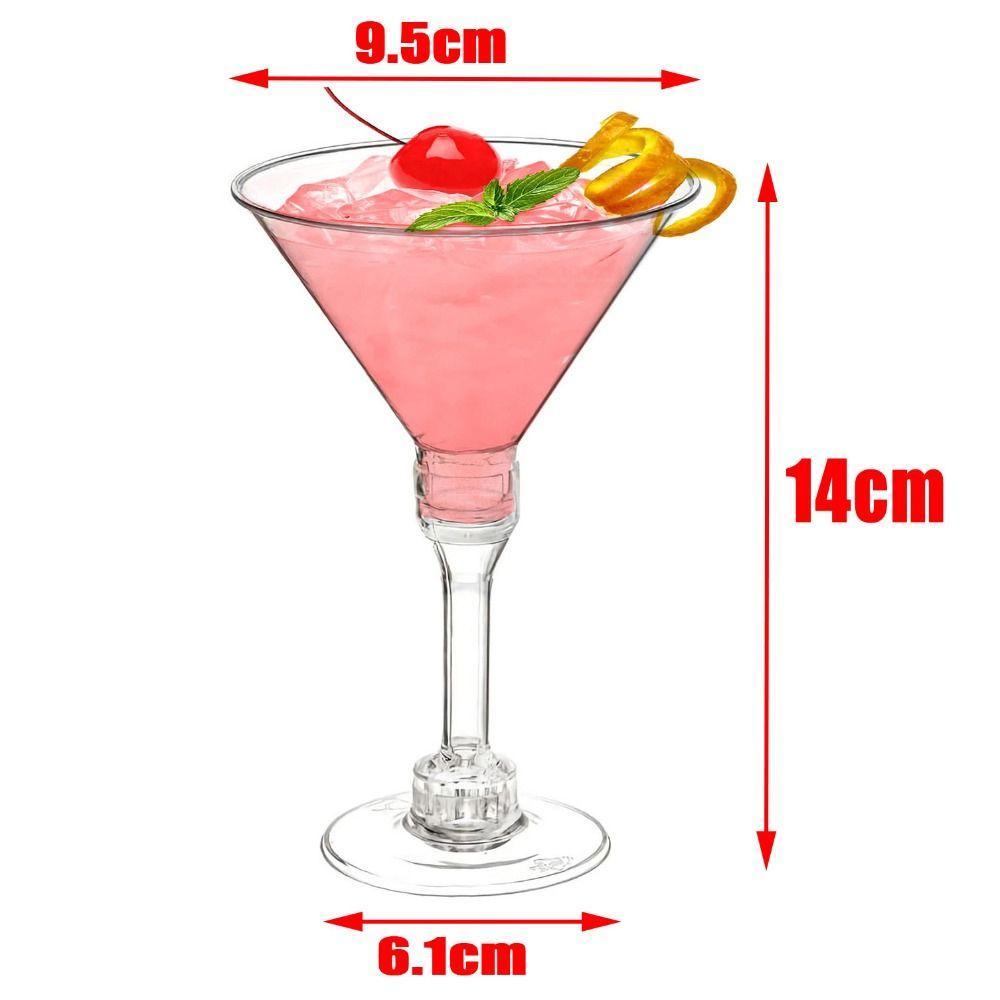 20 Pcs Clear Plastic Margarita Glasses Unbreakable Goblet Disposable Wine Glass  Cocktail