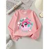 Girls' Crew Neck Sweatshirt Cute Fish with Star And Text, Soft Cozy Pullover, Warm Casual Outfit for Autumn And Winter