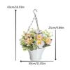 Artificial Hanging Flower In Basket for Outdoor Indoor Courtyards Decorations, Hanging Flower Plant Basket for Spring