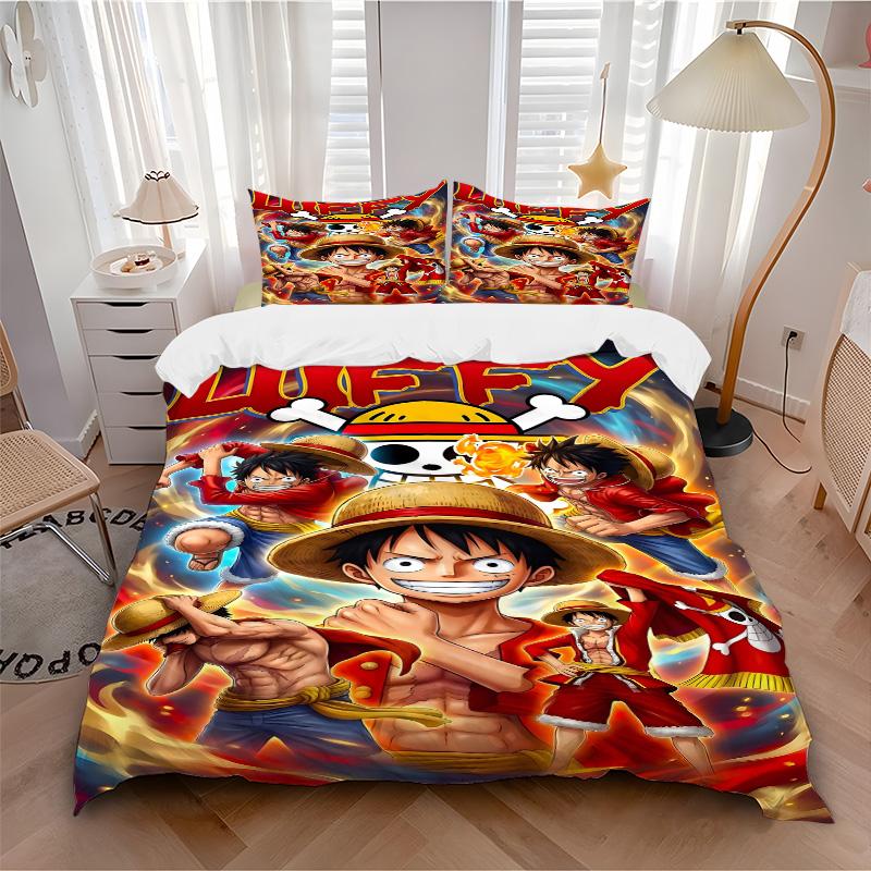 Adventure Straw Hat Pirates' World Print 3Pcs Bedding Setduvet Cover With 2 Bedropillowcase Home Birthday Gift