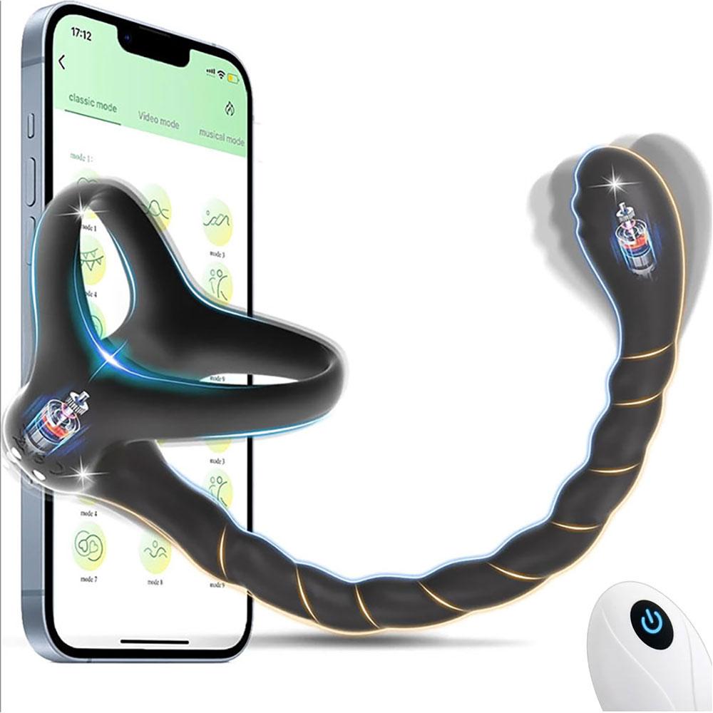 Prostatamassagegerät Penisring Vibratoren für Männer Erwachsenen Sexspielzeug für Männer Vibrierender Penisring Stimulator Fernbedienung Analer Butt Plug