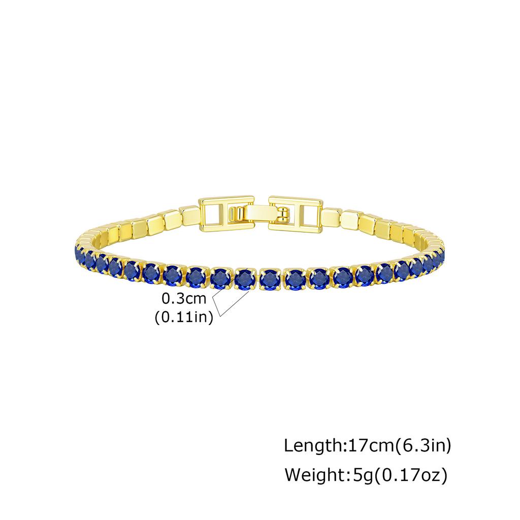 Adjustable Colorful Crystal Tennis Bracelet for Women High Quality 3mm Cubic Zircon Chain Bracelets Luxury Fashion Jewelry Gift