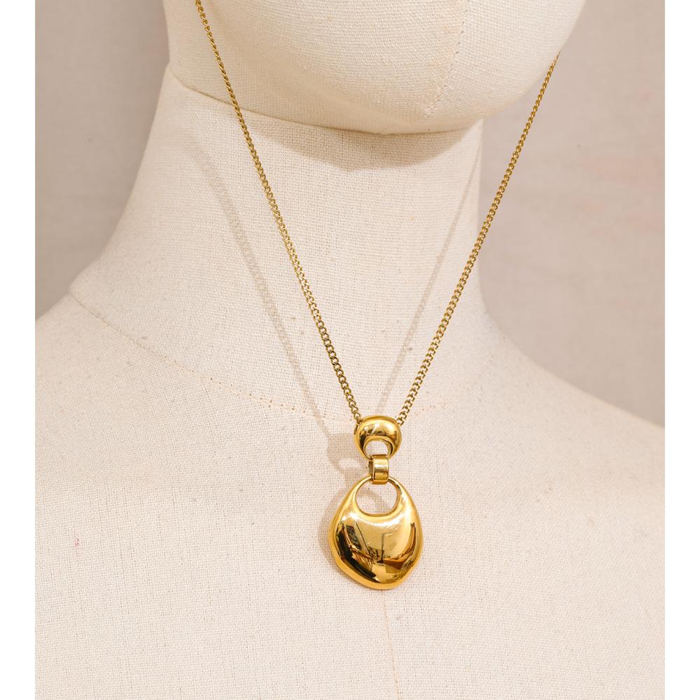 Eetit 70+5cm Smooth Stainless Steel Geometric Pendant Statement Necklace Sweater T-shirt Chain Long Popular High Quality Jewelry