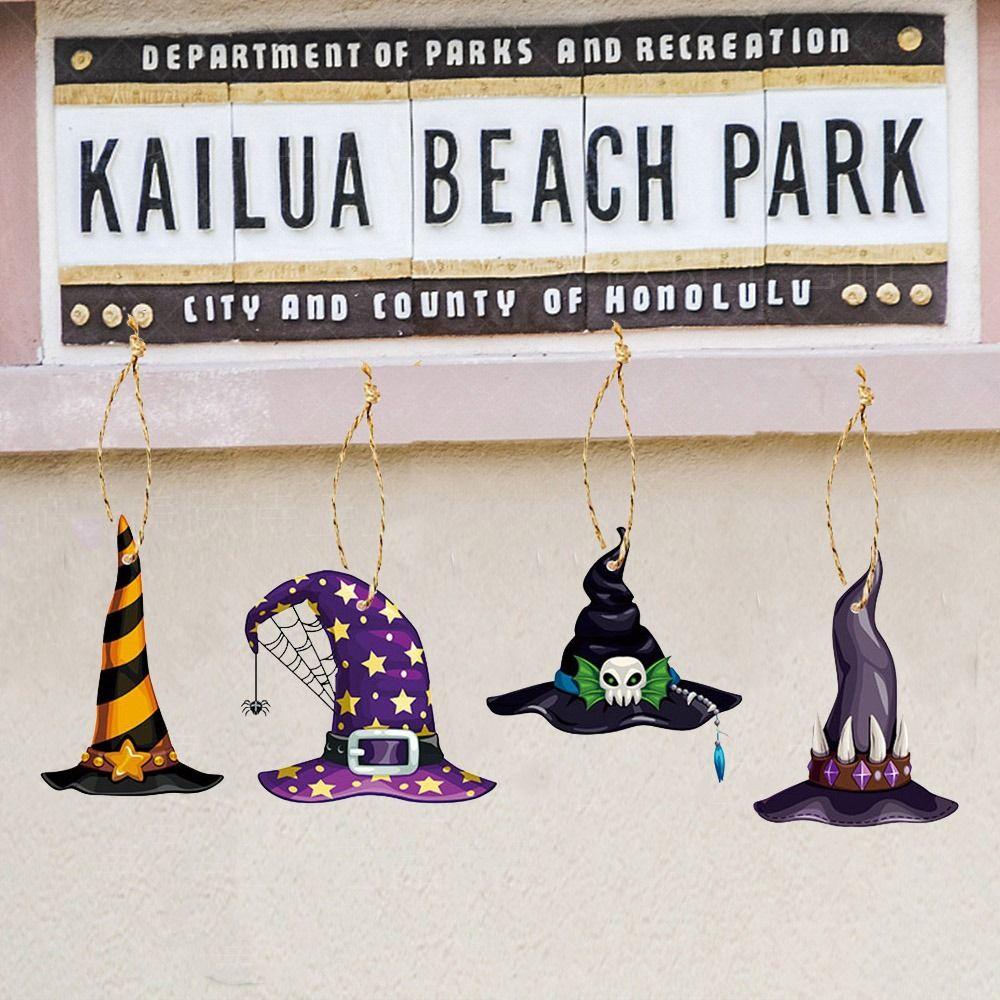 8 Stück Papier Hexenhut Hängende Dekoration Halloween Hängeetikett für Zuhause