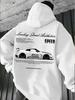 Felpa con cappuccio da uomo Autunno Inverno Estetica Street lowkey Grafica Auto da Corsa Veloce Felpa con cappuccio Manica lunga Pullover Streetwear