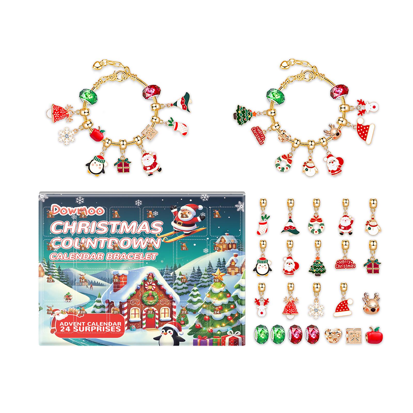 

DOWMOO 24-Piece Christmas Bracelet Kit Advent Calendar DIY Toy