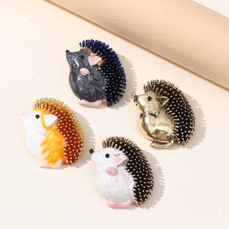 Cute Enamel Hedgehog Brooch For Women Fashion Animal Jewelry Accessories For Jackets Or Bag Decoration