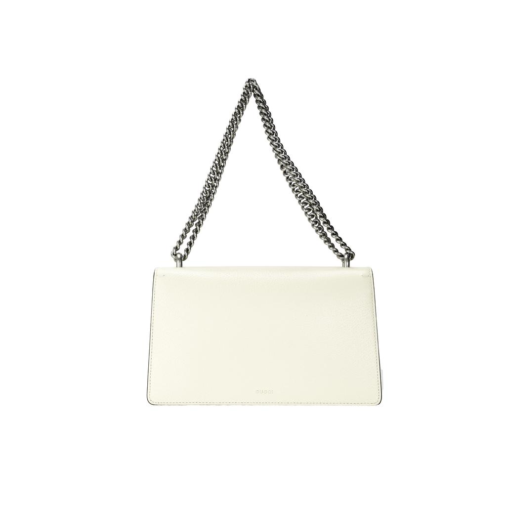 GUCCI Dionysus Leather Crossbody Bag, Shoulder Bag Small Womens White