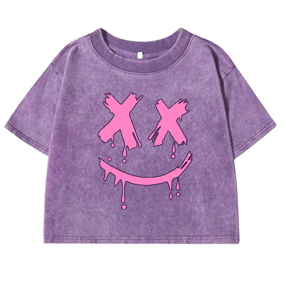 

Женская футболка с принтом «Слюнявый рот и слезящиеся глаза», стиранная, с коротким рукавом, уличные футболки, хлопок, ретро-стритвир XL