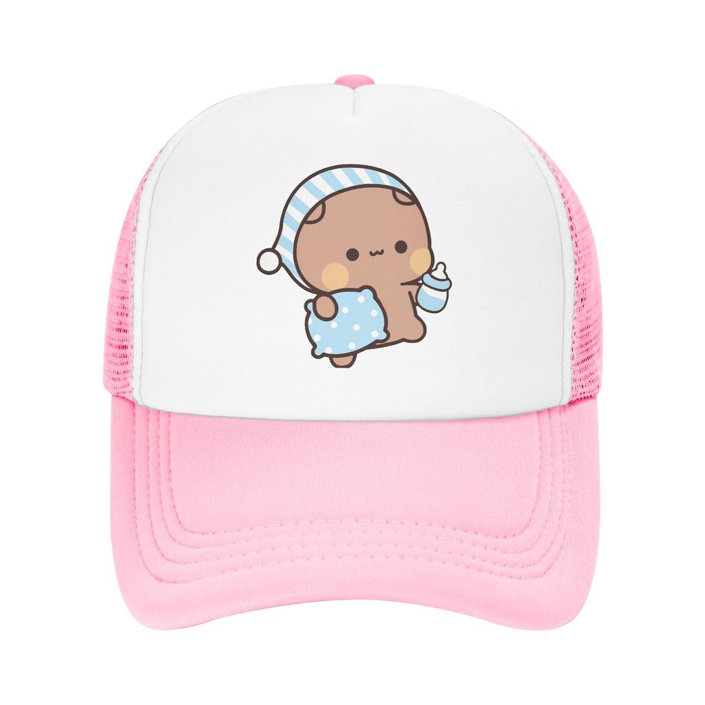 Panda Bear Couple Anime Cartoon Trucker Hats Bubu And Dudu Hat Sun Hats Trucker Cap Adjustable Snapback Caps Mesh Baseball Cap