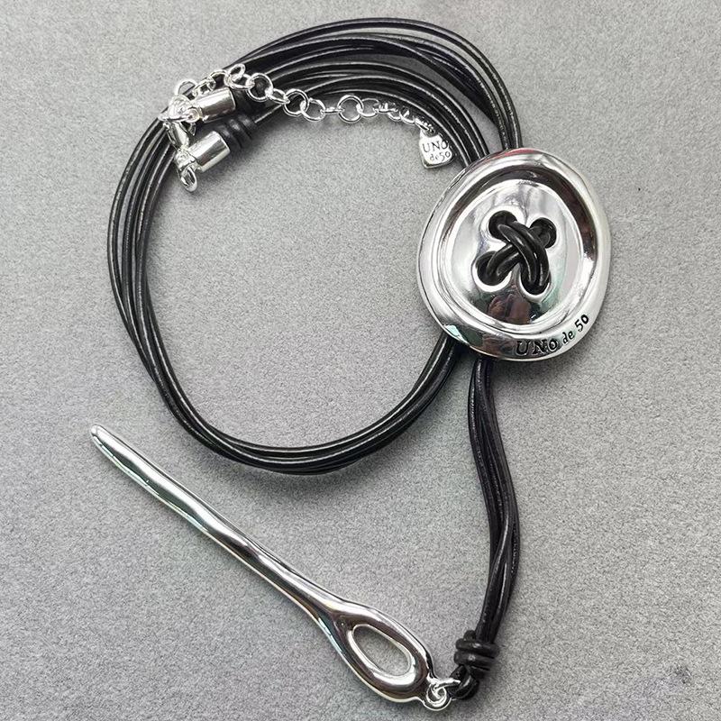 UNOde50 2024 Romantic Leather Cord Necklace – High Quality Women s Fashion Jewelry Gift