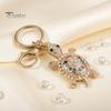 Alloy Shell Keychain Pendant Pendant, 3D Turtle Design Key Holder with Sparkling Rhinestones Inlaid, Three-dimensional Charm Easy to Attach Lucky for