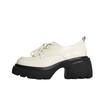 2025 Spring New Fashion Color Matching Platform Small Leather Shoes Women's British Style Front Lace-up Solid Color Loafers Huizhou Women's Shoes