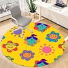 1pc Flower Sun Office Round Area Rug, Under Office Chairs Bedroom Living Room Home Decor, Room Deco, Available In Various Sizes