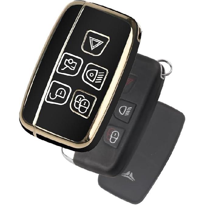Für Land Rover Schlüsselanhänger Hülle mit Schlüsselring, Auto Schlüsselhülle Schale Schutzhülle 5 Tasten für | Range Rover Evoque Sport Velar | Land Rover Discovery LR4 a9