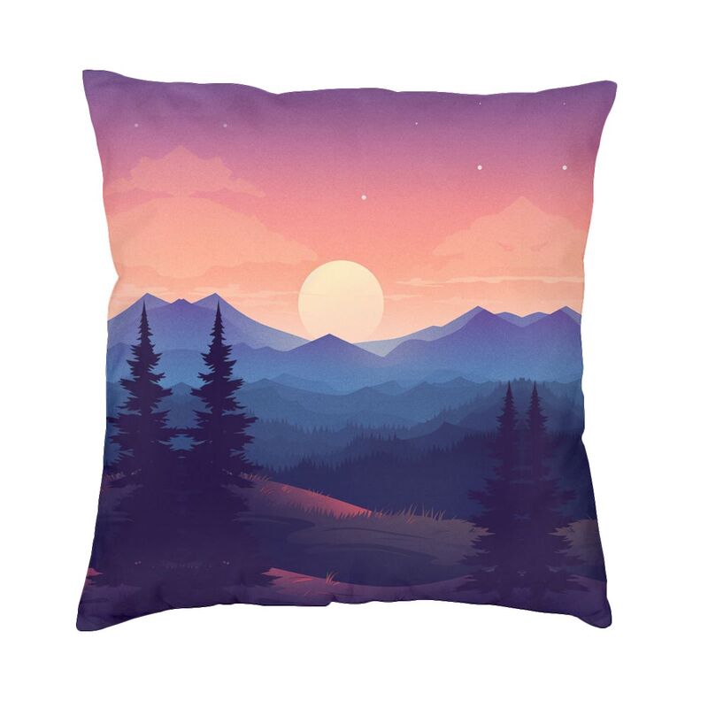 Custom Mountain Forest Natural Landscapes Pillow Case Living Room Decoration Modern Outdoor Cushions Square Pillowcase