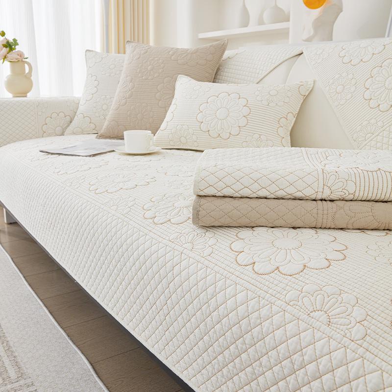 Baumwoll-Sofakissen, vier Jahreszeiten, allgemeine Stoffe, rutschfestes Kissen, Rückenlehne, Handtuch, schlicht, modern, beige, Sofabezug, Bezugsstoff