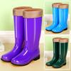 High tube rain shoes women's non-slip water shoes women's long tube fashion rain boots beef tendon sole overshoes adult waterproof water boots