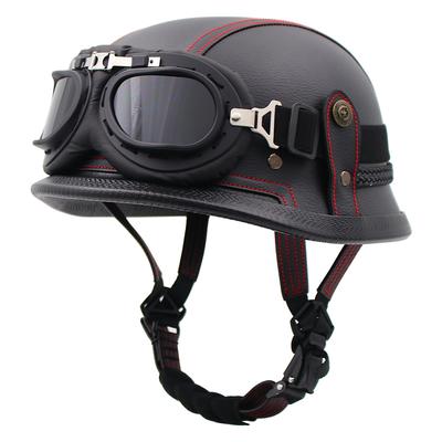 Cross Border Retro Motorcycle Helmet Men's Four Season Cycling Cruise Motorcycle Half Helmet Safety Helmet Women's Electric Bike Scoop Helmet