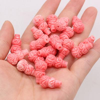 20 unidades/pacote rosa cabaça vaso em forma de coral sintético contas soltas para fazer jóias diy colares pulseiras acessórios presentes do dia das mães 12x20mm