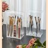 Clear Cosmetic Brush Storage Box, Makeup Brush Holder with Lid, Large-Capacity Design for Organize the Vanity Desk