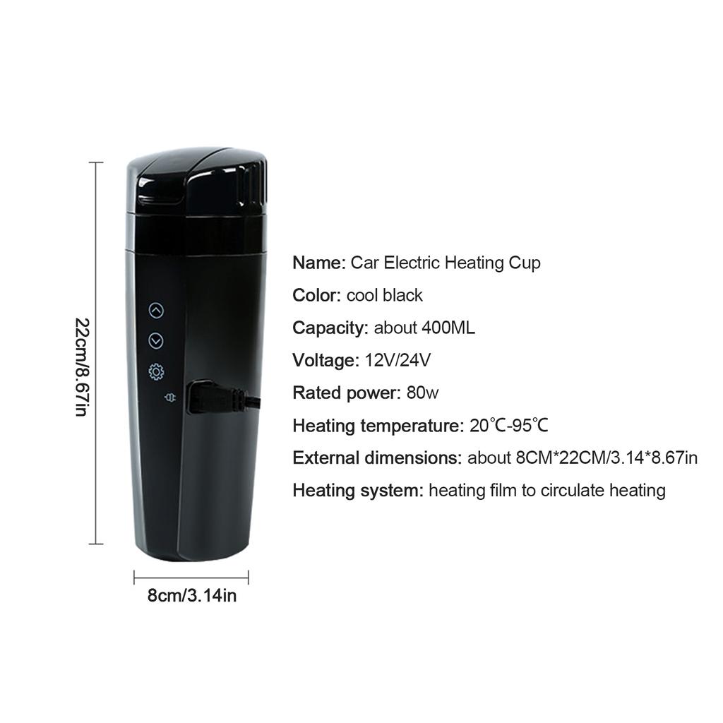 Stainless Car Heated Smart Mug With Temperature Control Electric Water Cup 12V/24V Kettle Coffee Tea Milk Heated 420ML/450ml