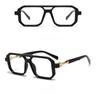 3pcs Men's Glasses,Square Frame with Double Bridges,Simple,Vintage,Literary, Fashionable,Trendy,Polygonal,Suitable for Daily Decorative Wear