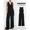 Za2024 Summer New Product Women's Clothes V Neck Long Asymmetric Slim Looking Sleeveless Vest Jumpsuit 8045571