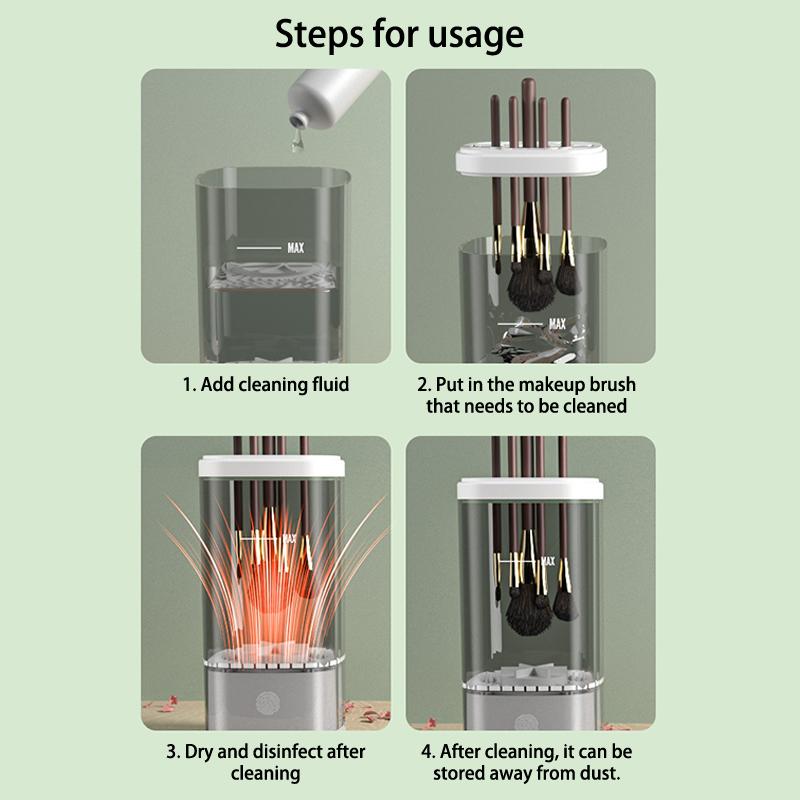 Automatic Electric Makeup Brush Cleaner Rechargeable Lazy Cleaning Brush Washer Quick Dry Tool Usb Makeup Brush Rotary Cleaning