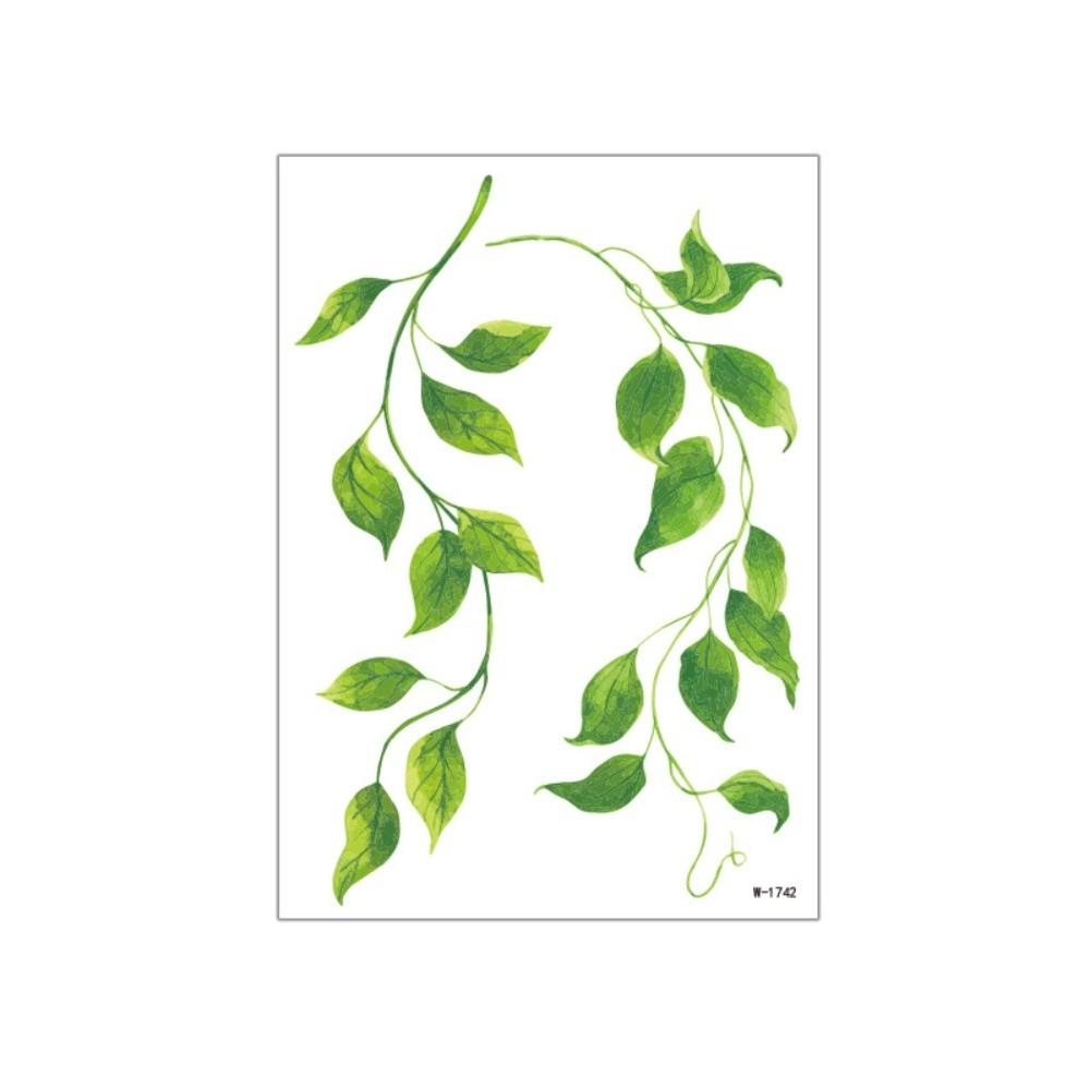 5 Vel Langdurige Groene Blad Tijdelijke Tatoeages Waterdichte Make-up Stickers Body Art