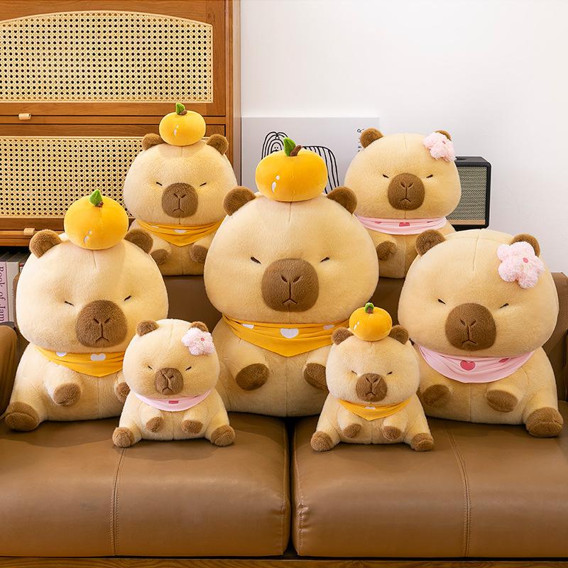 New Kapibara Doll Couple Capybara Plush Toy for Girls Birthday Gift Press Doll