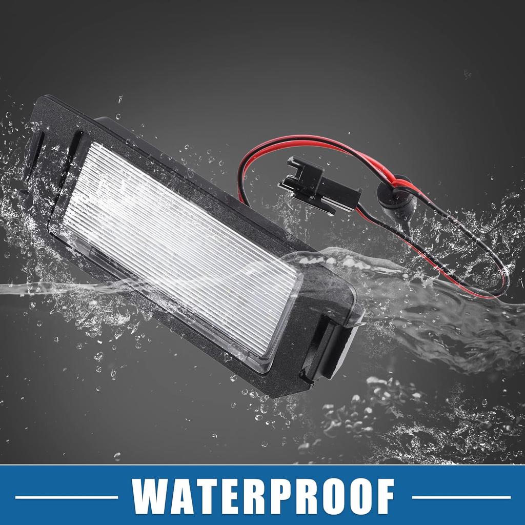 Car 6000K White LED License Plate Light Assembly 925012M000 2835SMD for Hyundai Veloster 2012-2017 ABS Clear Black 1 Pair