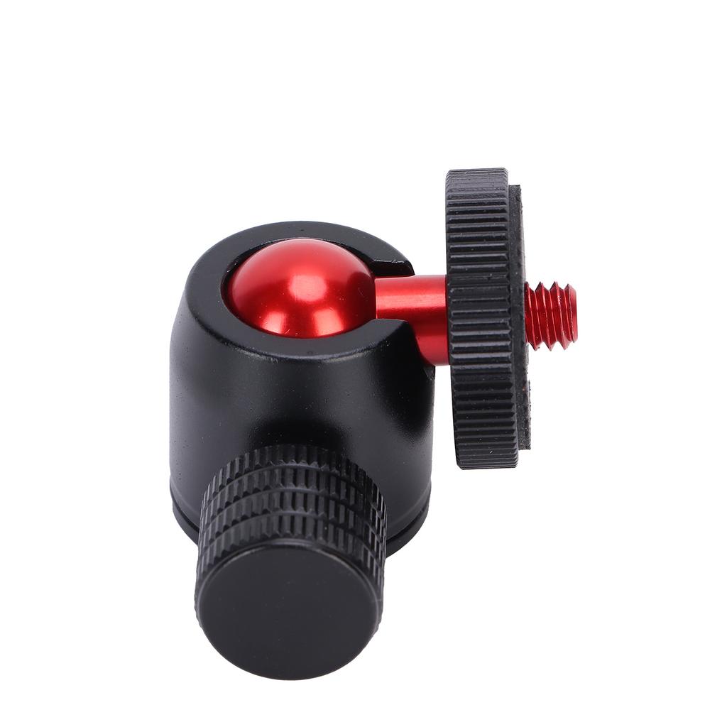 Mini Tripod Ball Head with 1/4 Inch Screw and Hot Shoe Mount Adapter for DSLR Camera Ring LightRed Ball