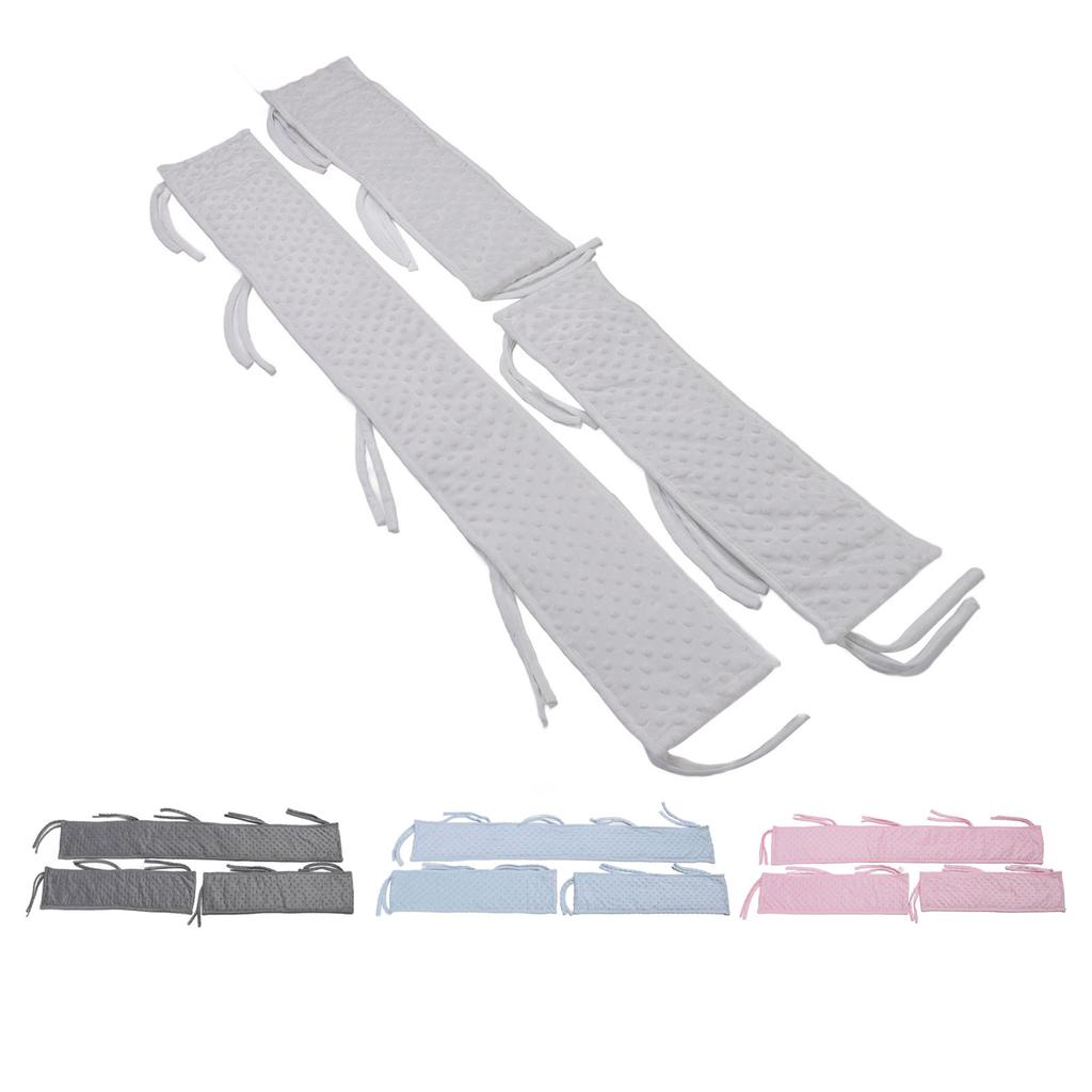 3 Pieces Baby Bed Rail Bumper Split Type Infant Bed Soft Guard Sleeve Bubble Velvet Fabric Edge Prot