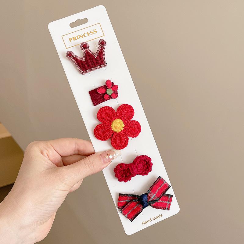 Retro Cute Baby Hair Clips – Gentle Fabric Flower Headwear for Girls