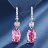 Jewelry Copper Bottom Gold-Plated Simulation Color Treasure Set Female Dan-Shaped Birthday Gift Main Stone 13 * 18-12 * 16