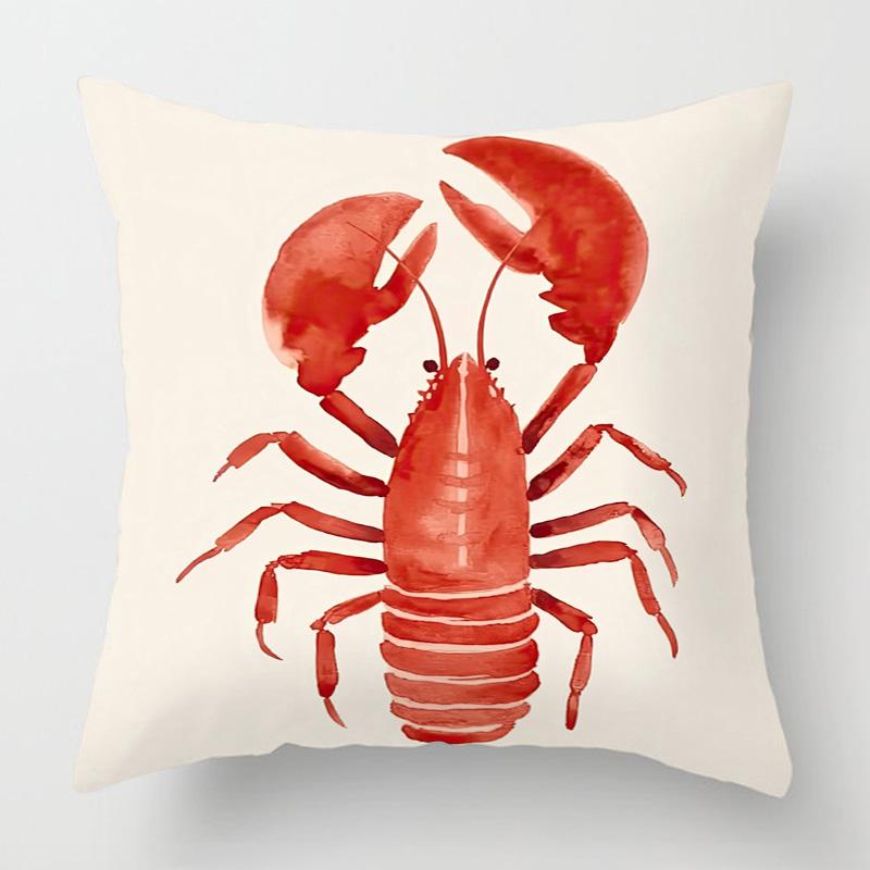 Marine Life Theme Pillow Case Home Living Room Sofa Decorative Cushion Cover 45X 5Cm 50X 50Cm Machine Washable Beach Style