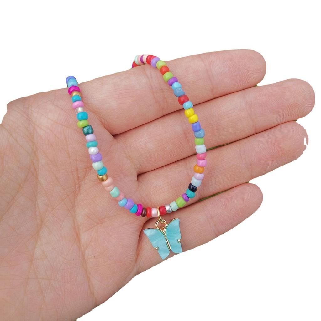 Bead Contemporary Colorful Necklace Featuring Elegant Butterfly Design For Modern Fashionistas