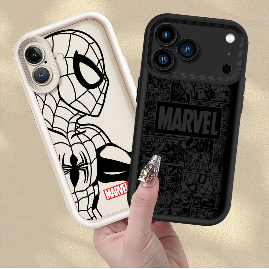 Marvel Spiderman Ironman Coole Handyhülle für iPhone 13 12 11 Pro Max 15 16 14 Plus XR 17 Air 16e XS Max Weiche Hülle