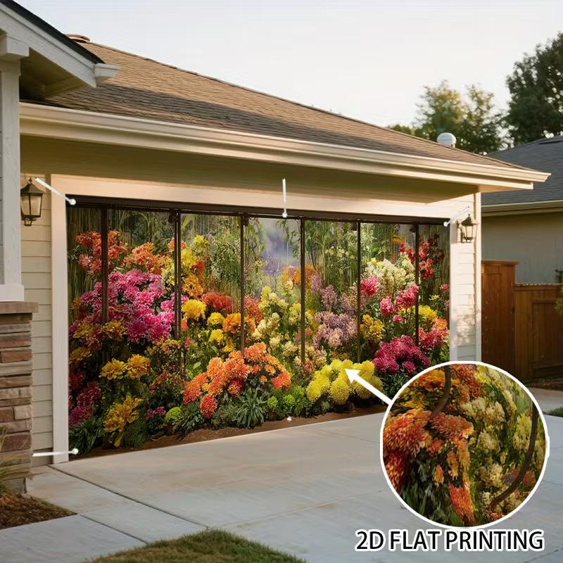 2D Colorful Flower Garden Backdrop for Photo Booth & Party Decor