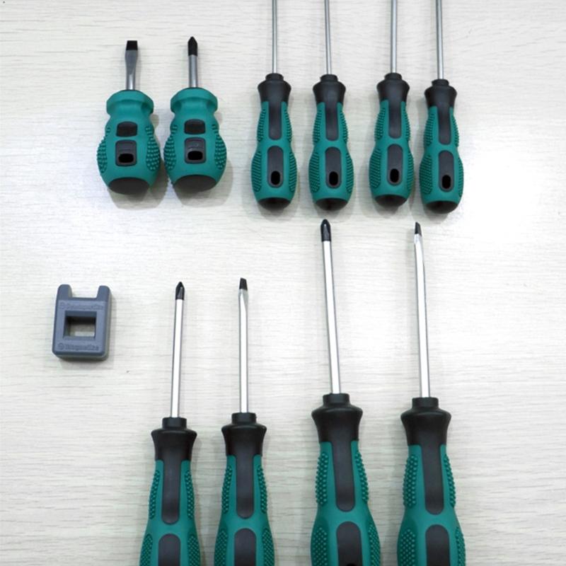 Steel Screwdriver With Industrial Magnetized Tip Flat & Slotted Bit  Screwdriver Multifunctional Magnetic Tool
