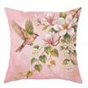 1/4pcs 2D Flat- Chinoiserie Pink Floral & Songbird Throw Pillow Covers Home farmhouse outdoor decoration cushion cover